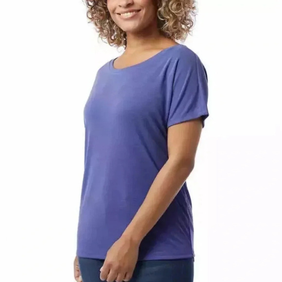32 Degrees Ladies' Short Sleeve Relaxed Fit Ribbed Top Shirt - Picture 1 of 8